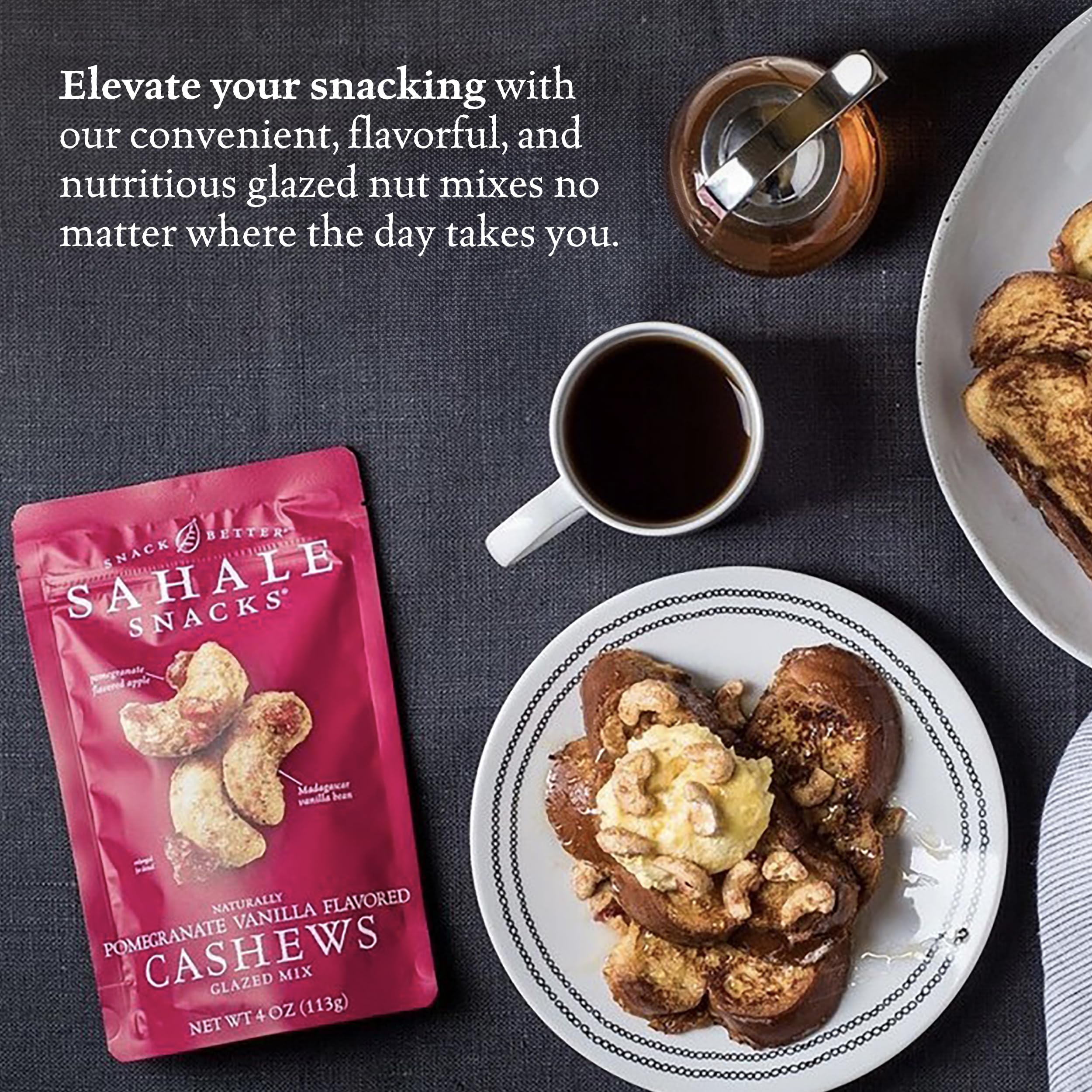 Sahale Snacks open pouch poured into bowl, ready to share and enjoy