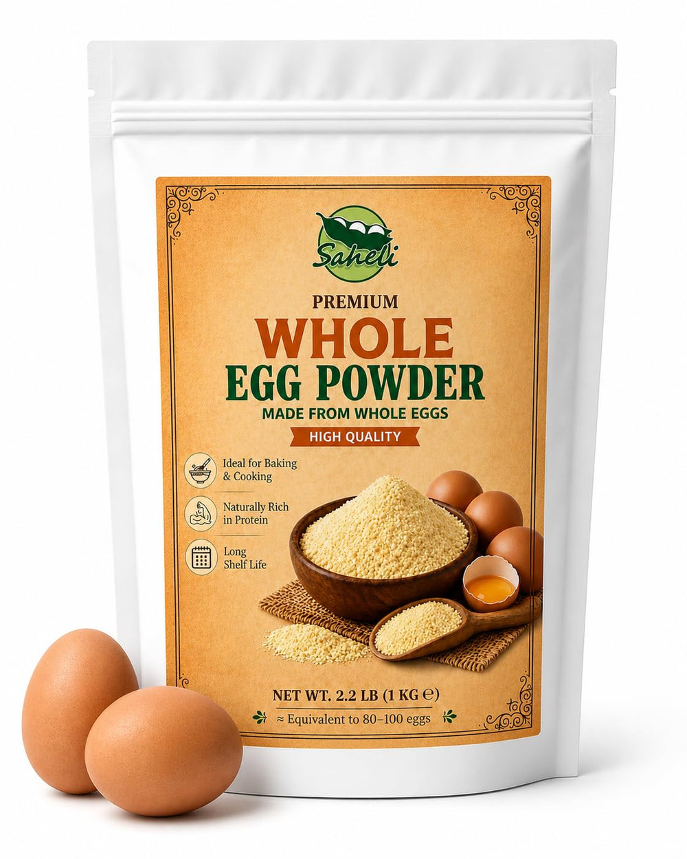 Saheli front packaging showing resealable bag and product details for pantry convenience