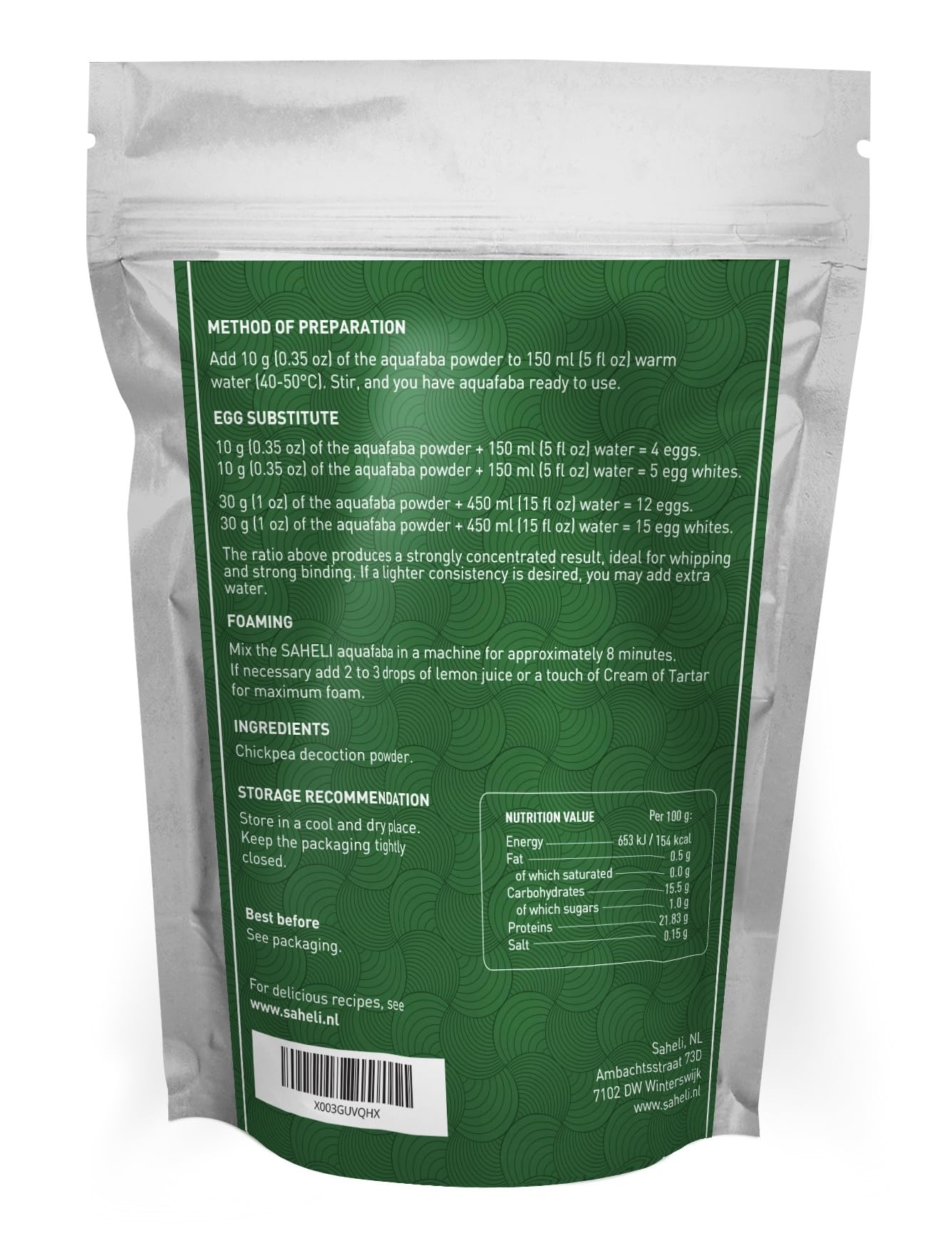 Saheli powder texture close-up highlighting smooth, soluble chickpea base