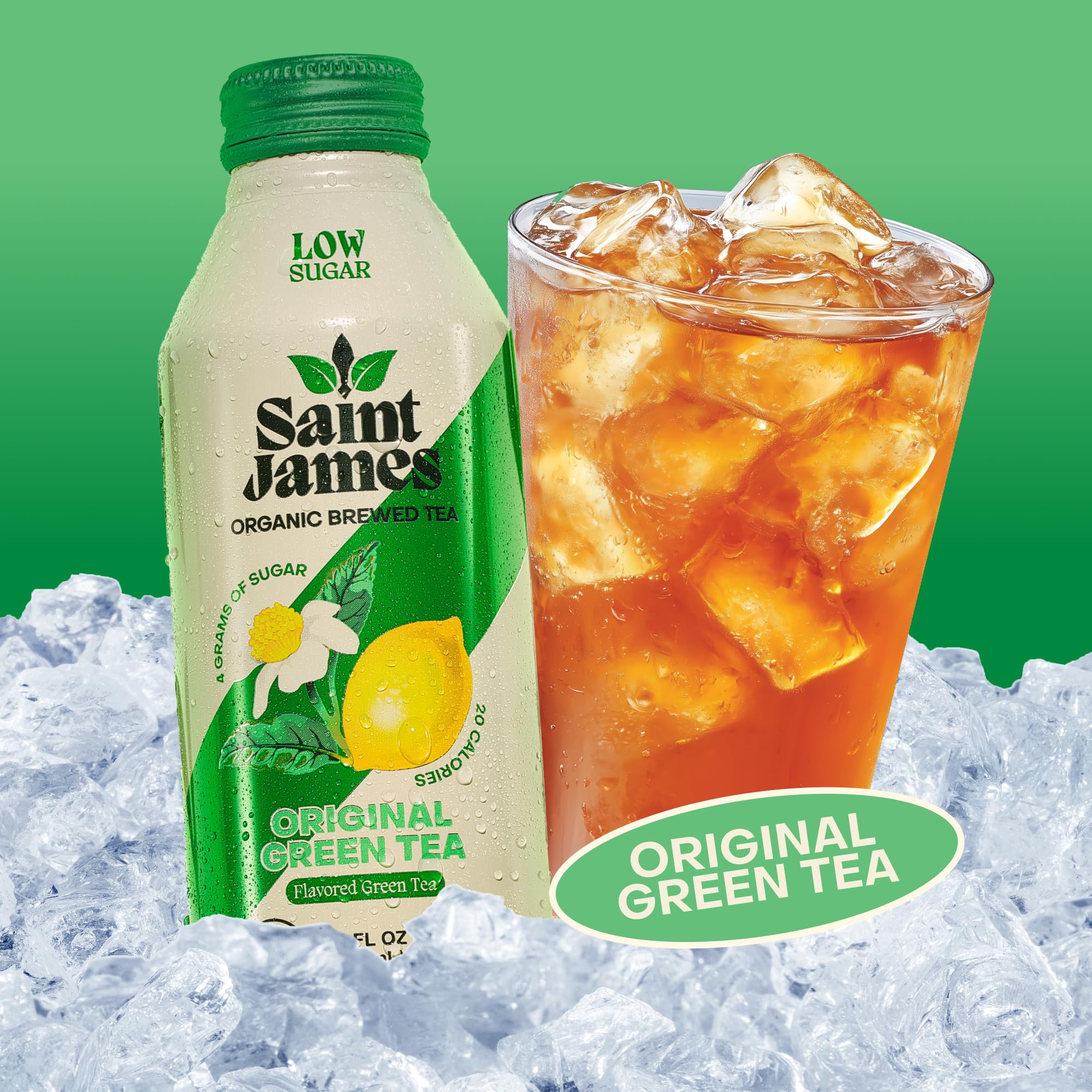 Saint James bottles placed in recycling bin promoting sustainable packaging