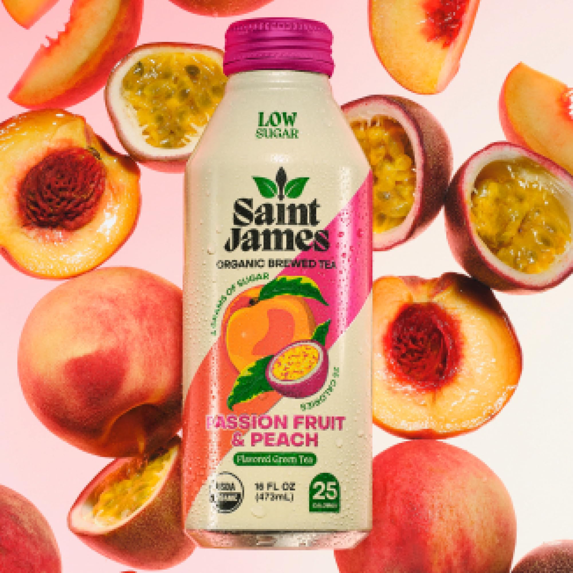 Saint James iced tea poured over ice demonstrating refreshment and chill