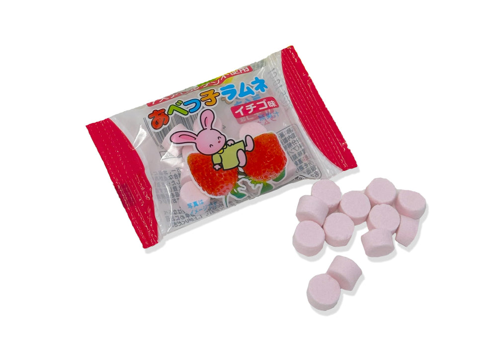 Sakura Box Abekko Ramune five flavor sachets spread to show selection benefit