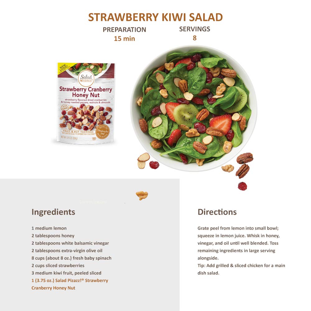 Salad Pizazz! honey-roasted pecans walnuts and almonds detail highlighting crunchy glaze