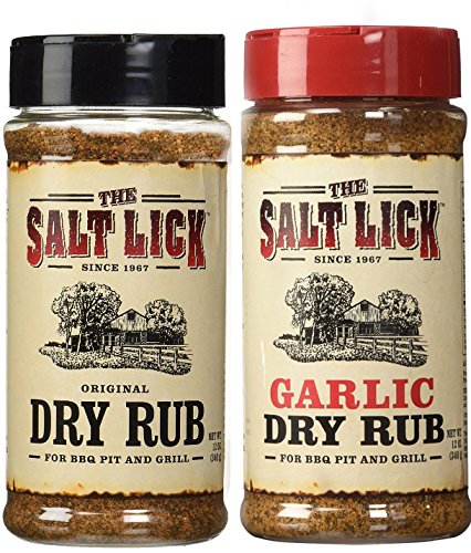 Salt Lick double rub assortment front packaging showing both original and garlic jars for versatile seasoning