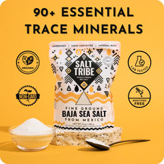 Salt Tribe fine texture close-up, shows moist crystals and easy dissolving