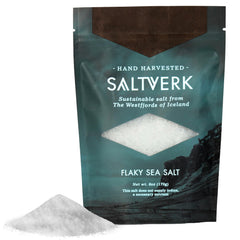 Saltverk front packaging 6 oz showing brand and size, enhances pantry appeal