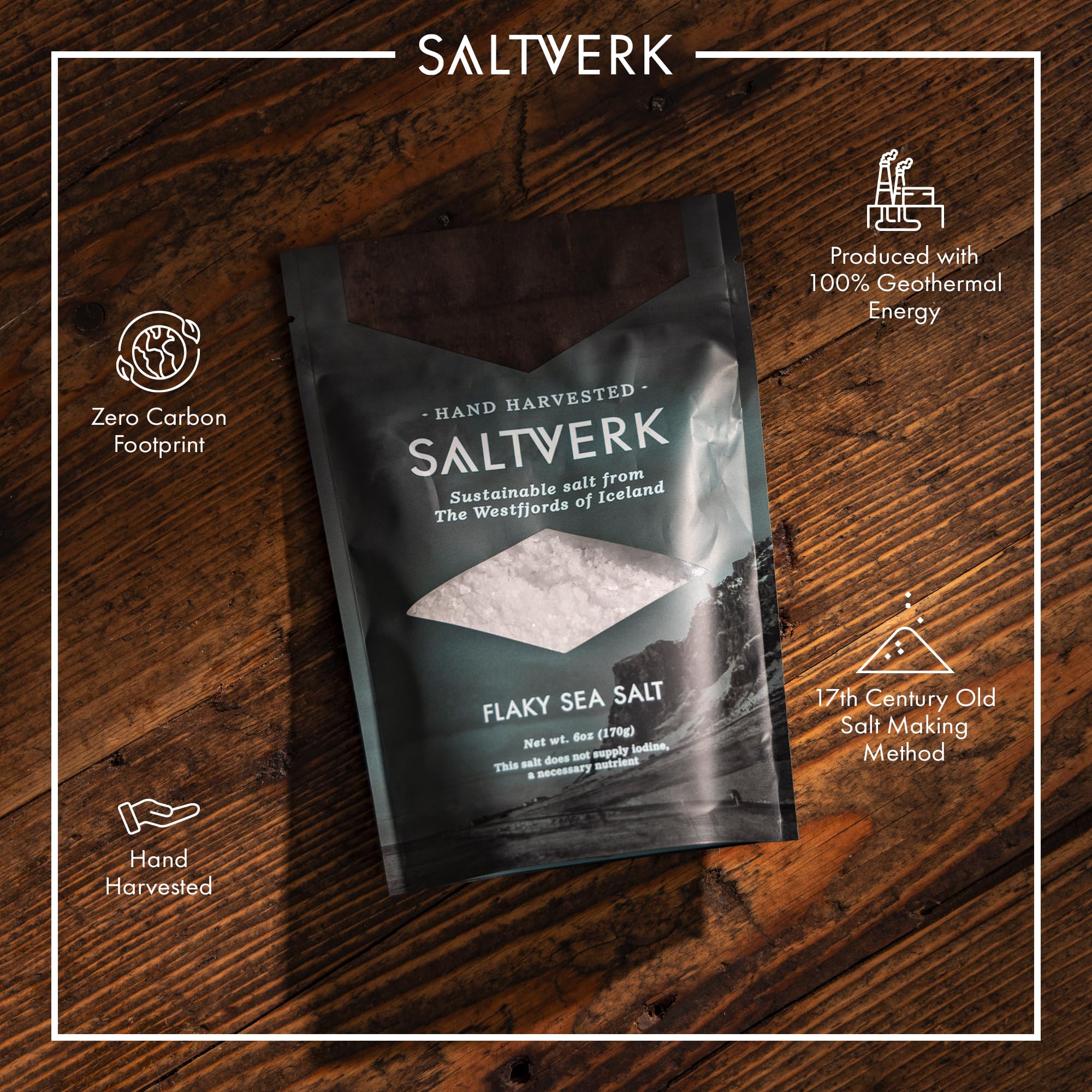 Saltverk sea salt sprinkled on steak for finishing and bold flavor