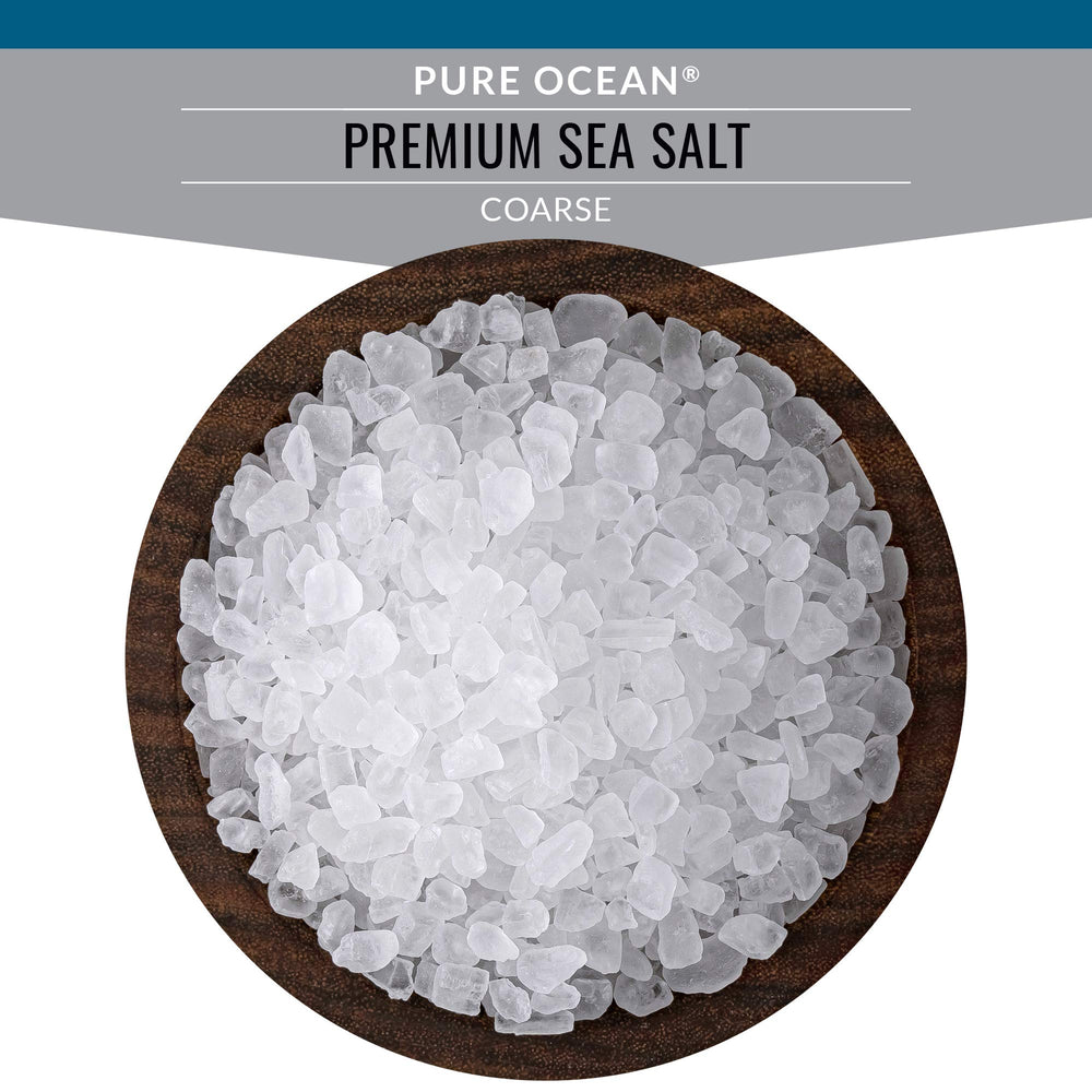 SaltWorks Pure Ocean inside a tabletop grinder showing ease of refilling and consistent grind