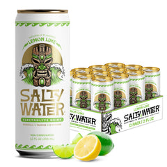 SaltyWater lemon lime front can showing bold branding and citrus design for quick recognition