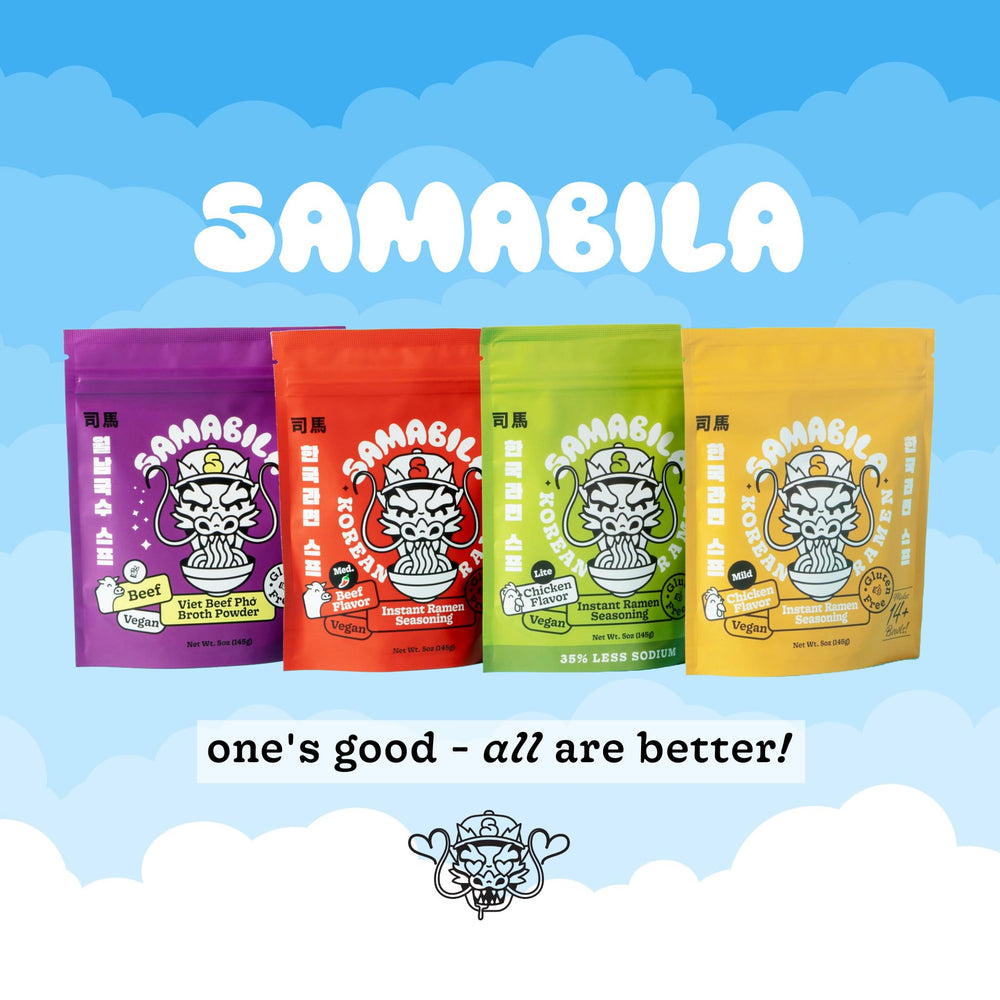 SAMABILA pouch on a kitchen table in a lifestyle setting for everyday meal inspiration