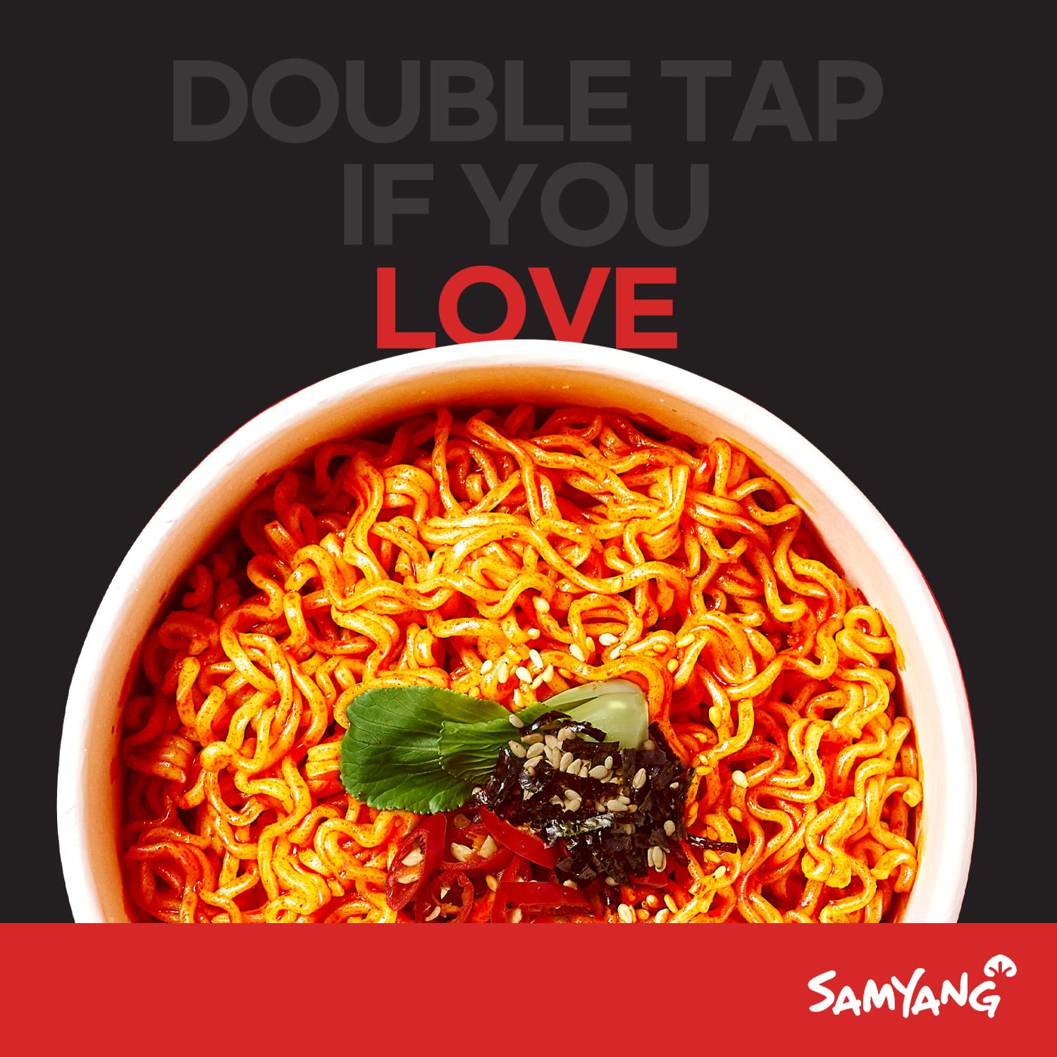 SAMYANG cup held in hand for scale, illustrating portable single-serve convenience