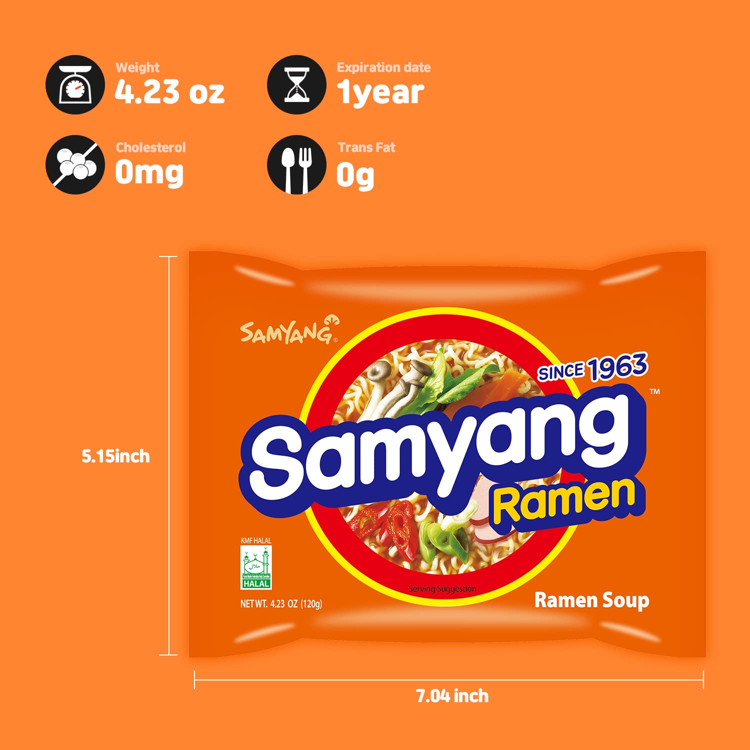 SAMYANG seasoning sachets and visible ham flakes demonstrating savory flavor boost