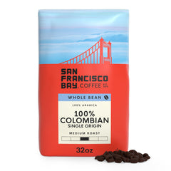 San Francisco Bay bag front showing Colombian Supremo and weight benefit