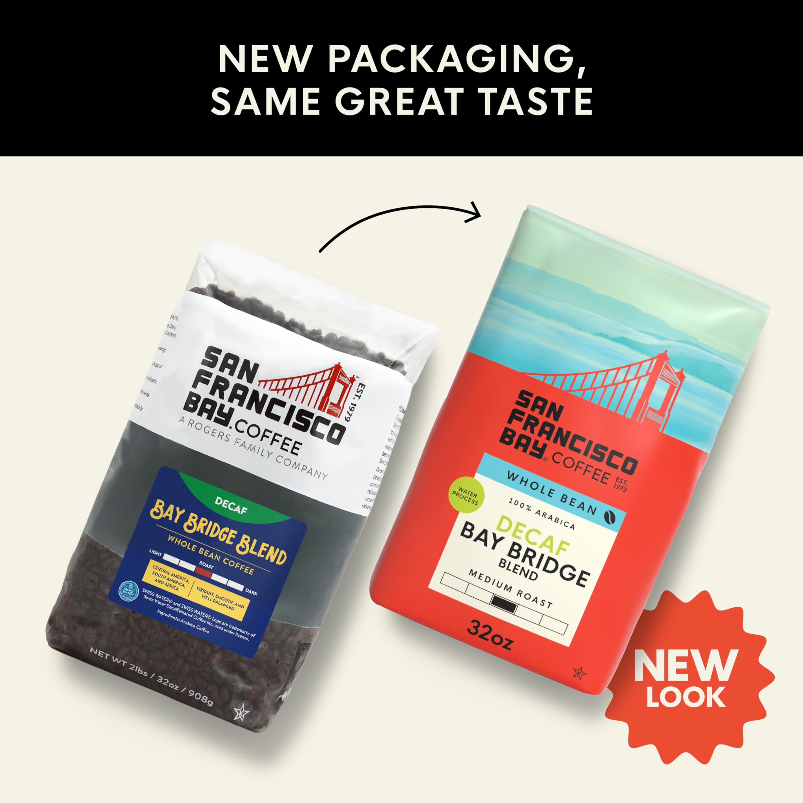 San Francisco Bay back label detailing roast, certifications, and origin