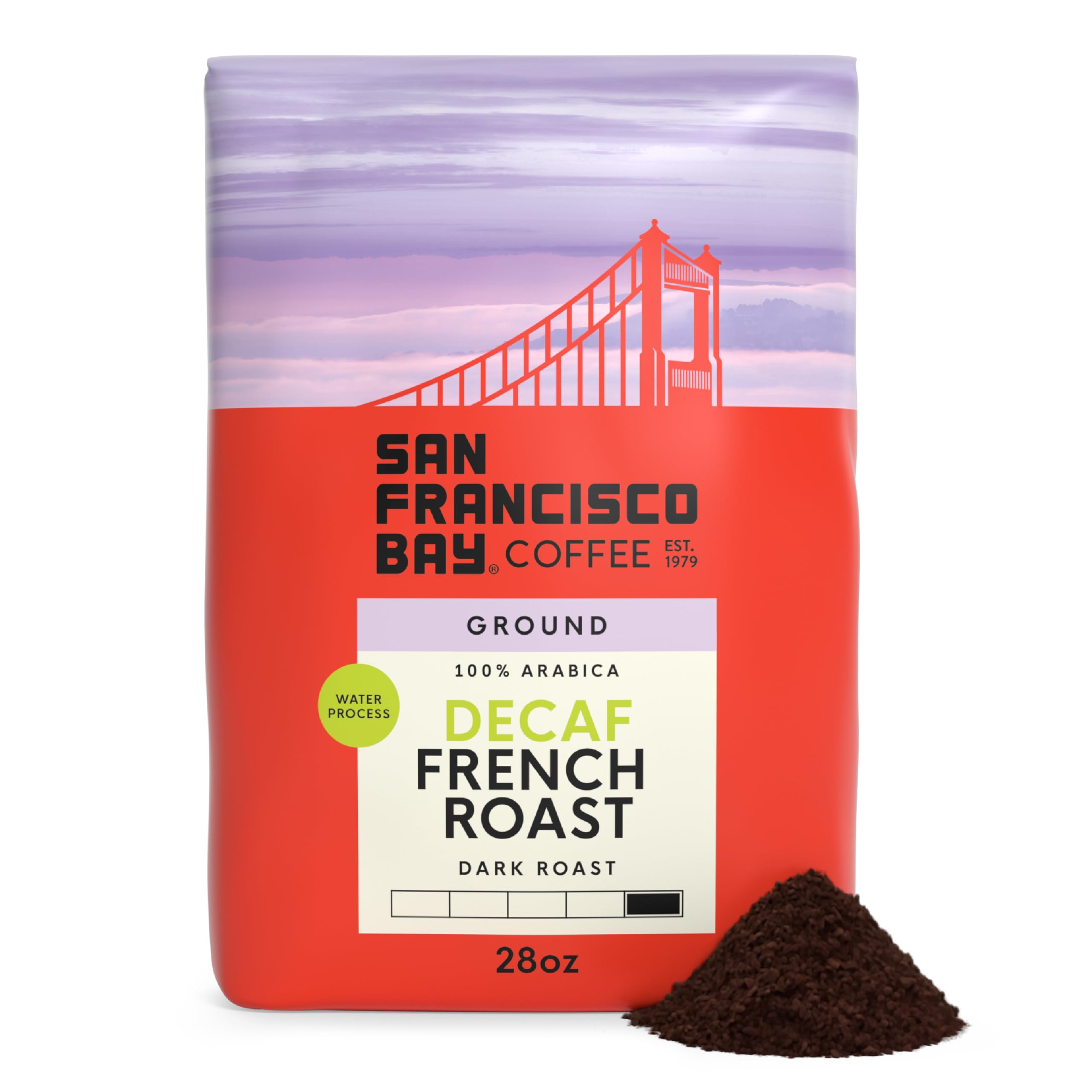 San Francisco Bay front bag view showing brand and bold roast, convenient large size