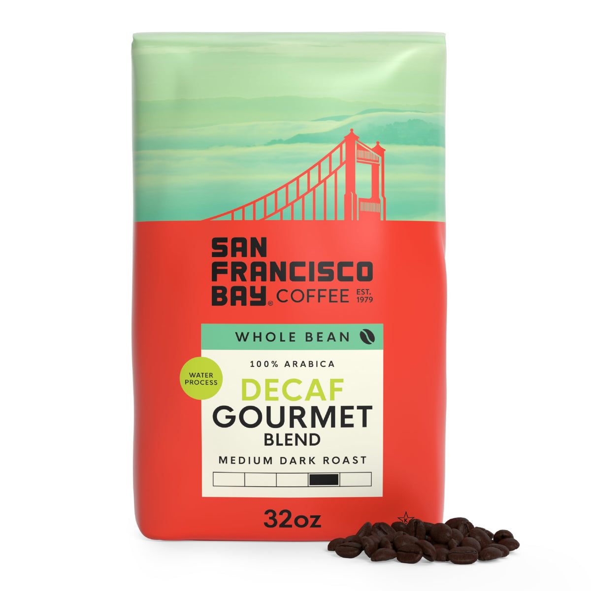 San Francisco Bay front packaging showing 2 lb bag and product name, clear value