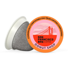 SAN FRANCISCO BAY brewed cup of Donut Shop coffee showing color and bright flavor benefit