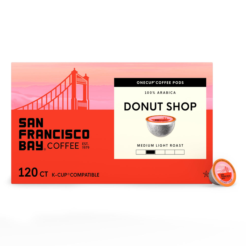 SAN FRANCISCO BAY front packaging showing 120-count box and branding benefit convenience
