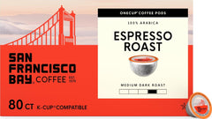SAN FRANCISCO BAY front packaging showing 80-count box and espresso branding benefit clarity