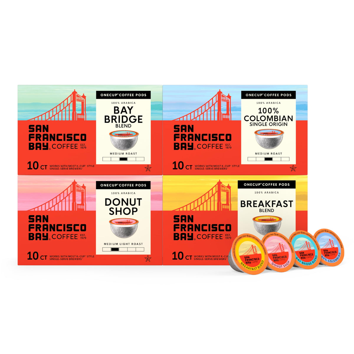San Francisco Bay front packaging showing variety pack benefits