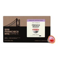 San Francisco Bay pod seated in single-serve brewer for quick, clean brewing