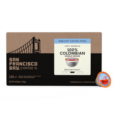 San Francisco Bay pod opened to show ground coffee and fresh aroma benefit