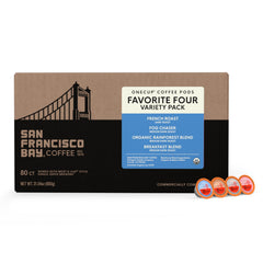 San Francisco Bay pod side label detail displaying roast name and 100% Arabica certification for clarity