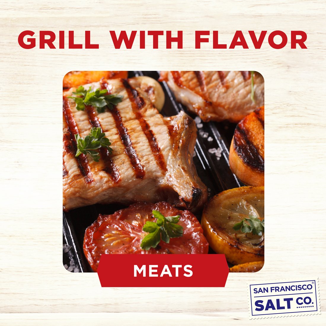 San Francisco Salt Company salt sprinkled on steak enhancing savory grilled flavor