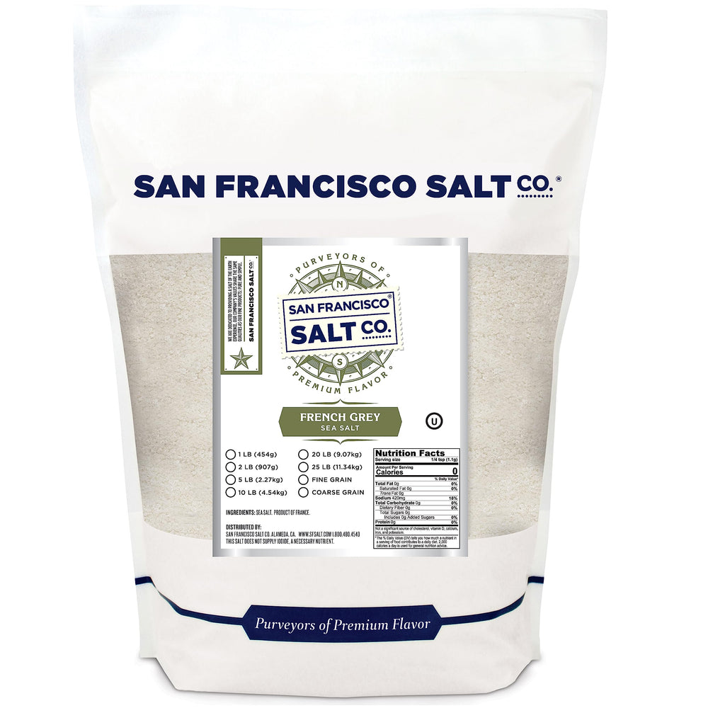 San Francisco Salt Company front bag shot showing product packaging and weight benefit