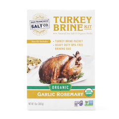 San Francisco Salt Company front packaging showing organic garlic rosemary kit benefits