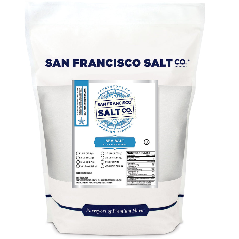 San Francisco Salt Company front packaging showing 5 lb resealable bag and brand