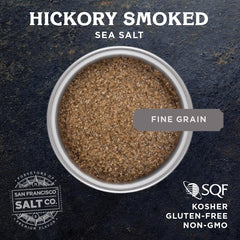 San Francisco Salt Company close-up of fine hickory smoked granules for even seasoning