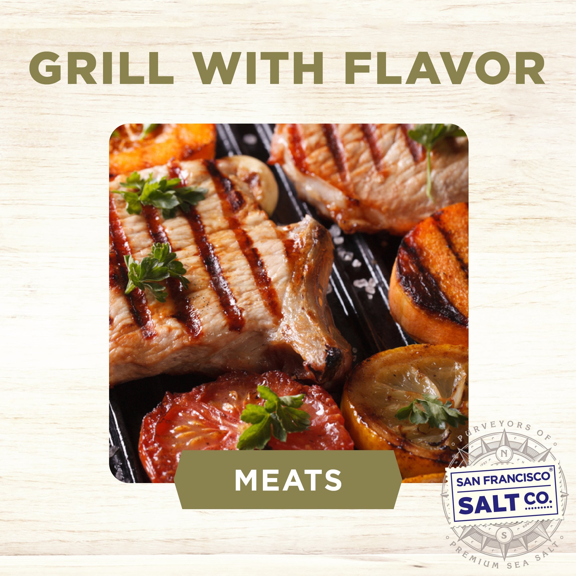 San Francisco Salt Company sprinkled on grilled steak enhancing flavor and presentation
