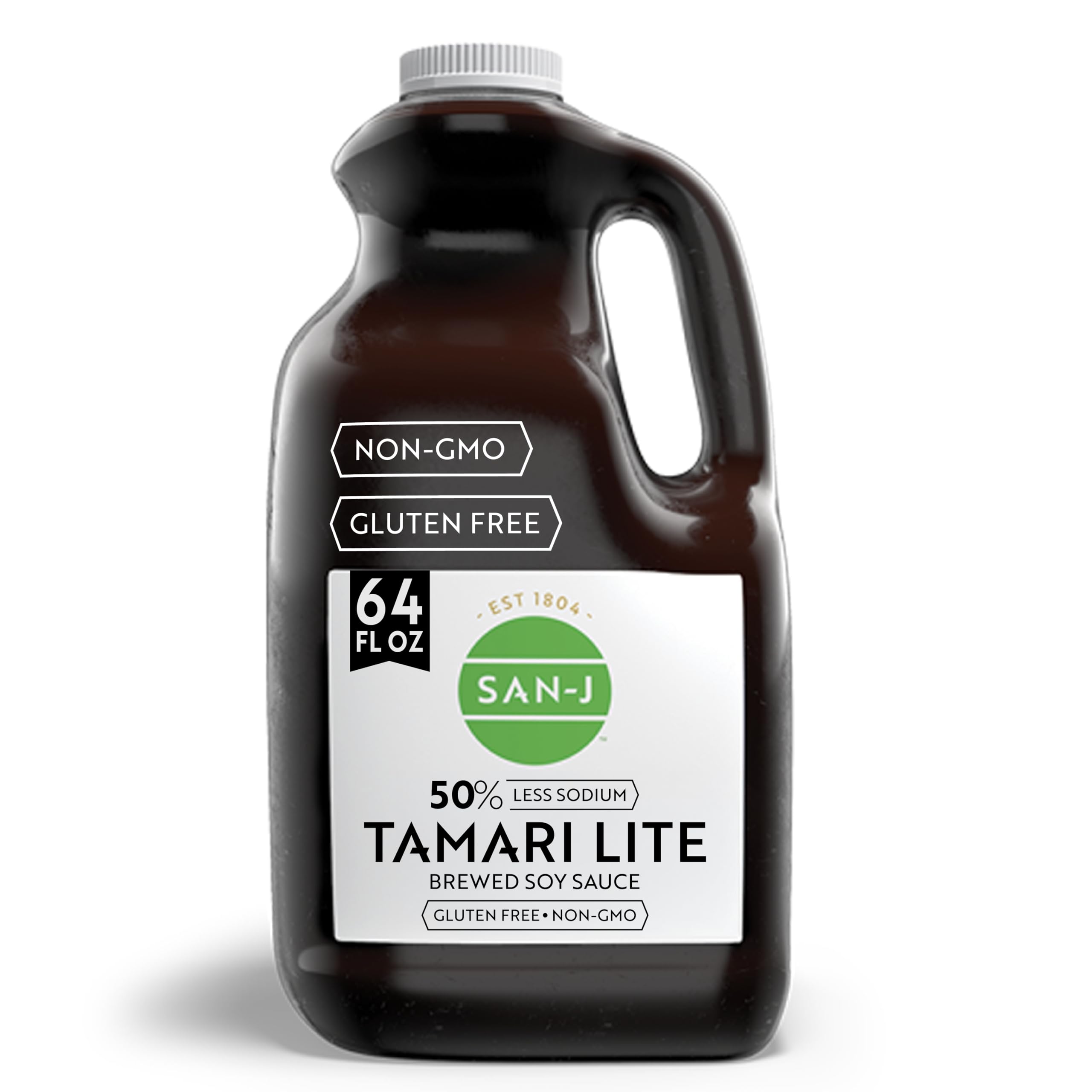 San-J front packaging 64 oz showing label and bulk size for pantry convenience