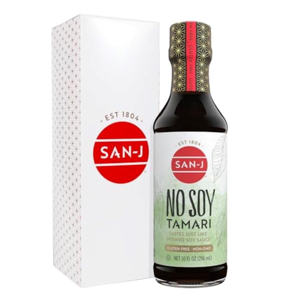 San-J front bottle shot showing product and easy pouring benefit