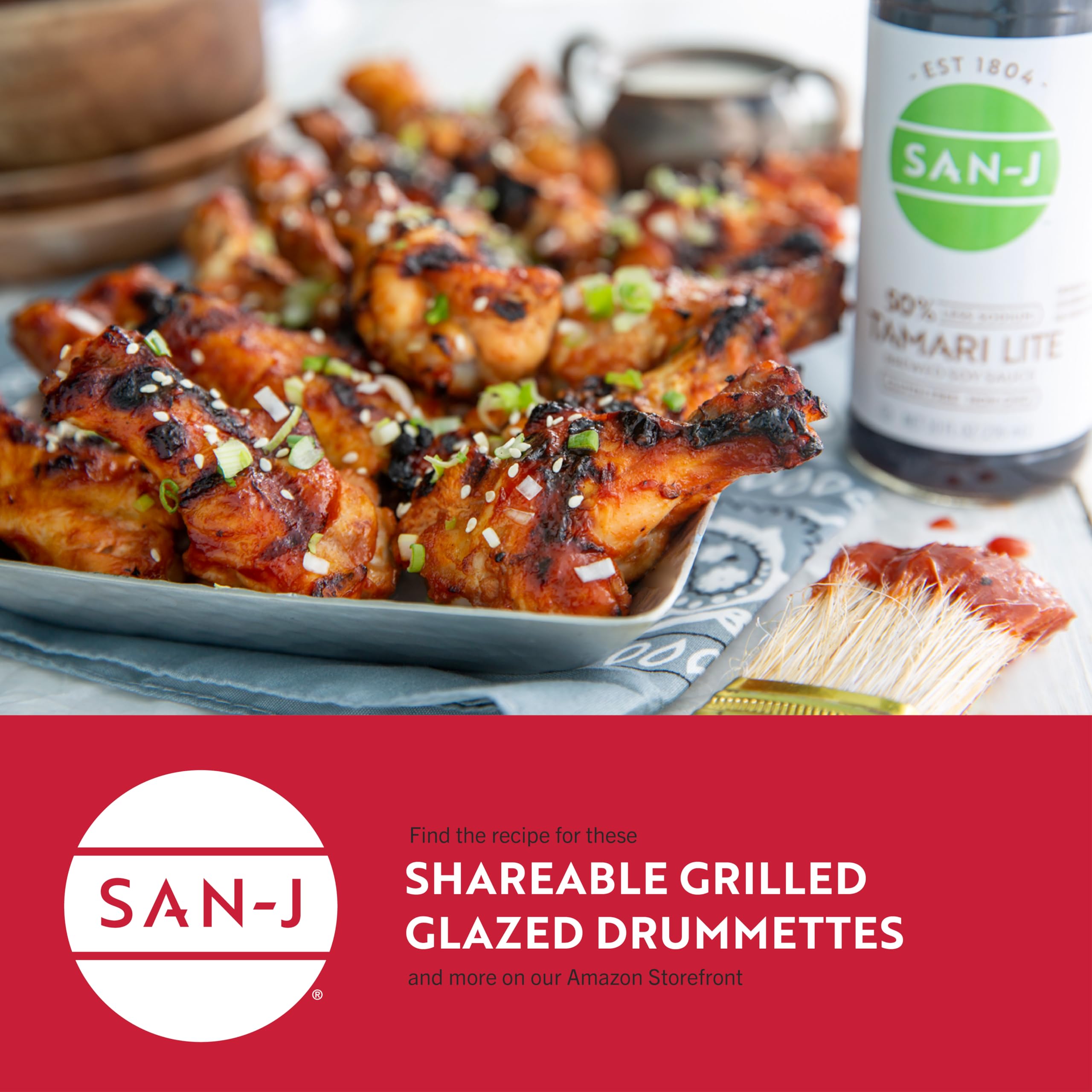 San-J tamari lite sauce texture showcased thick glossy look for rich umami