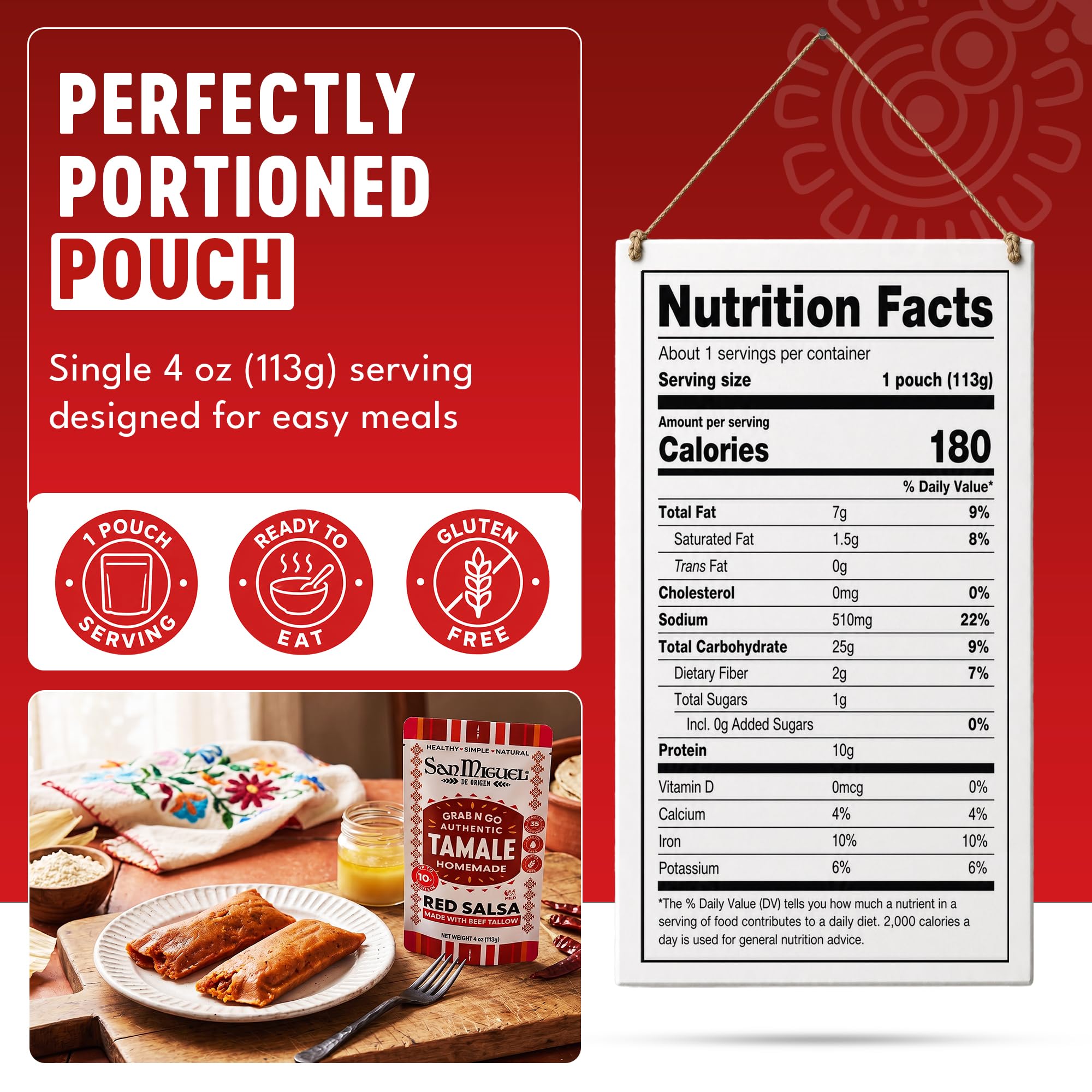 San Miguel de Origen open pouch tamale ready to heat for convenience