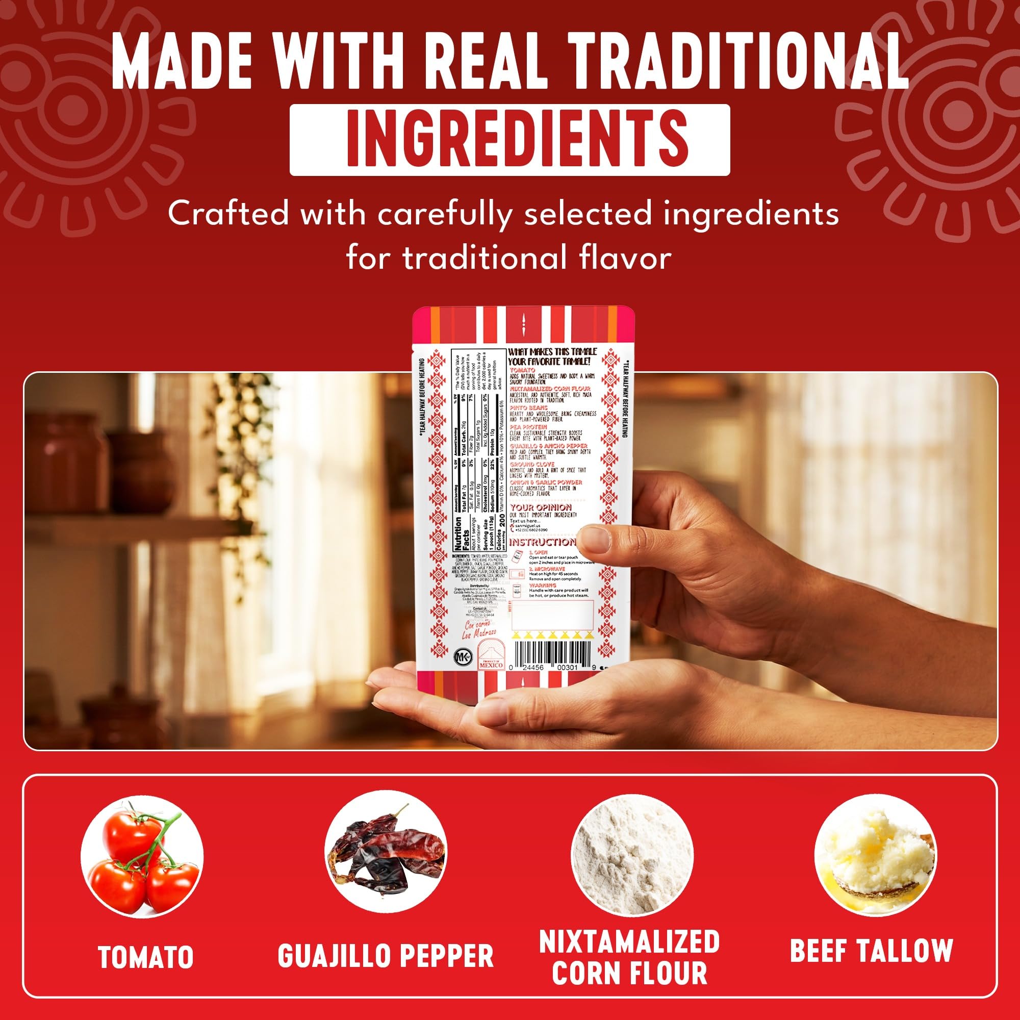 San Miguel de Origen red salsa detail showcasing vibrant, tangy flavor