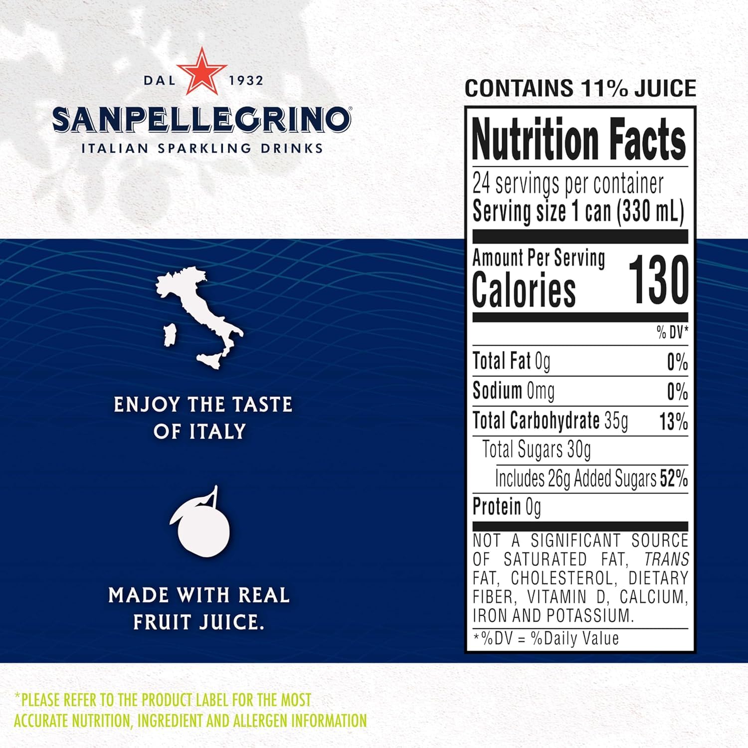 San Pellegrino poured into glass with bubbles illustrating lively carbonation