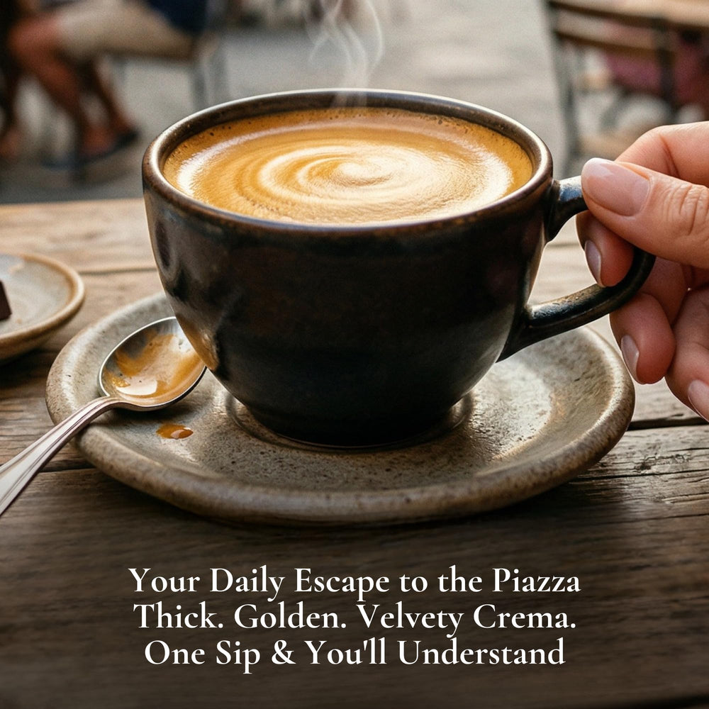 San Pietro di Puglia espresso shot with golden crema demonstrating rich body