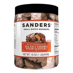 Sanders tub front view showcasing clusters and resealable packaging freshness