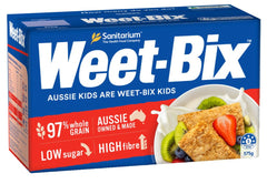Sanitarium Weet-Bix front pack showing brand and net weight, quick identification benefit