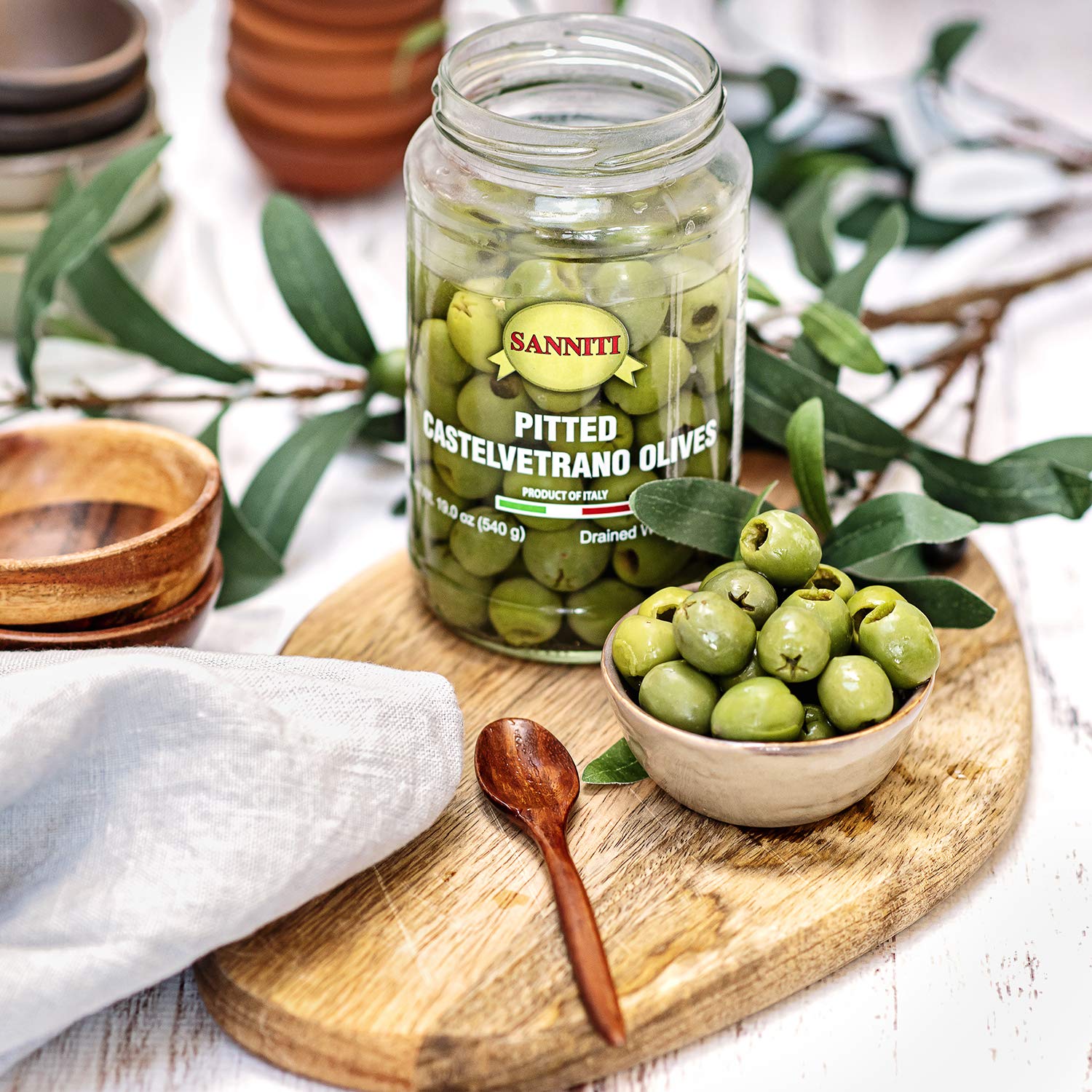 Sanniti olives served in a bowl for snacking and quick entertaining