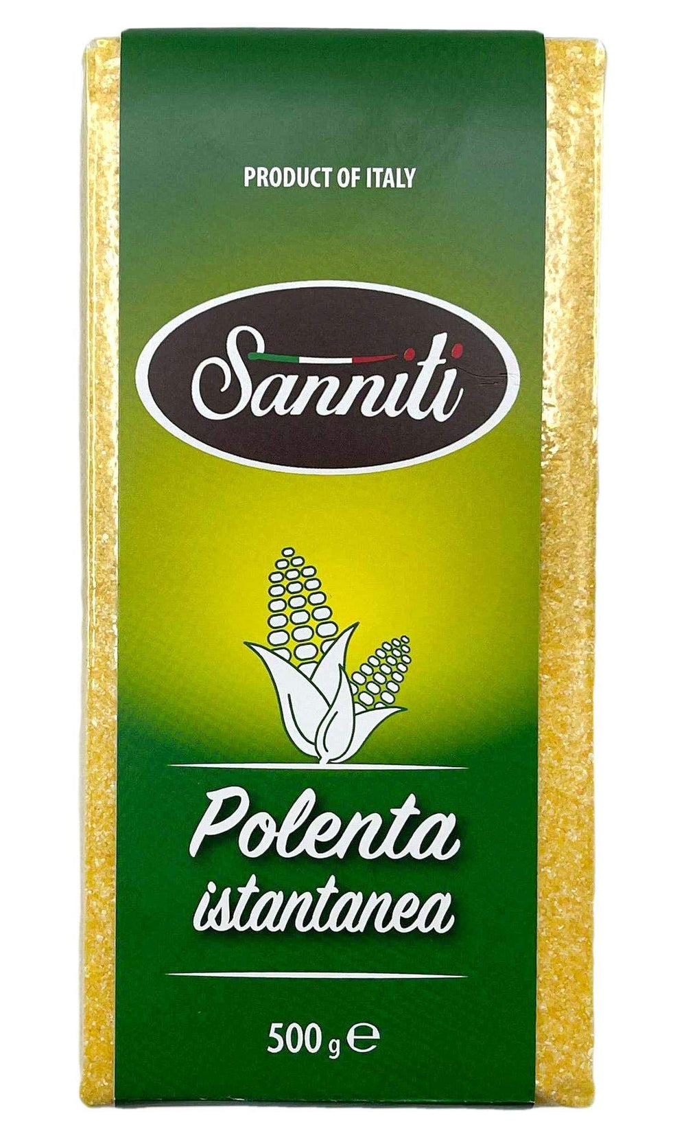 Sanniti close-up of fine cornmeal texture showing smooth cooking results