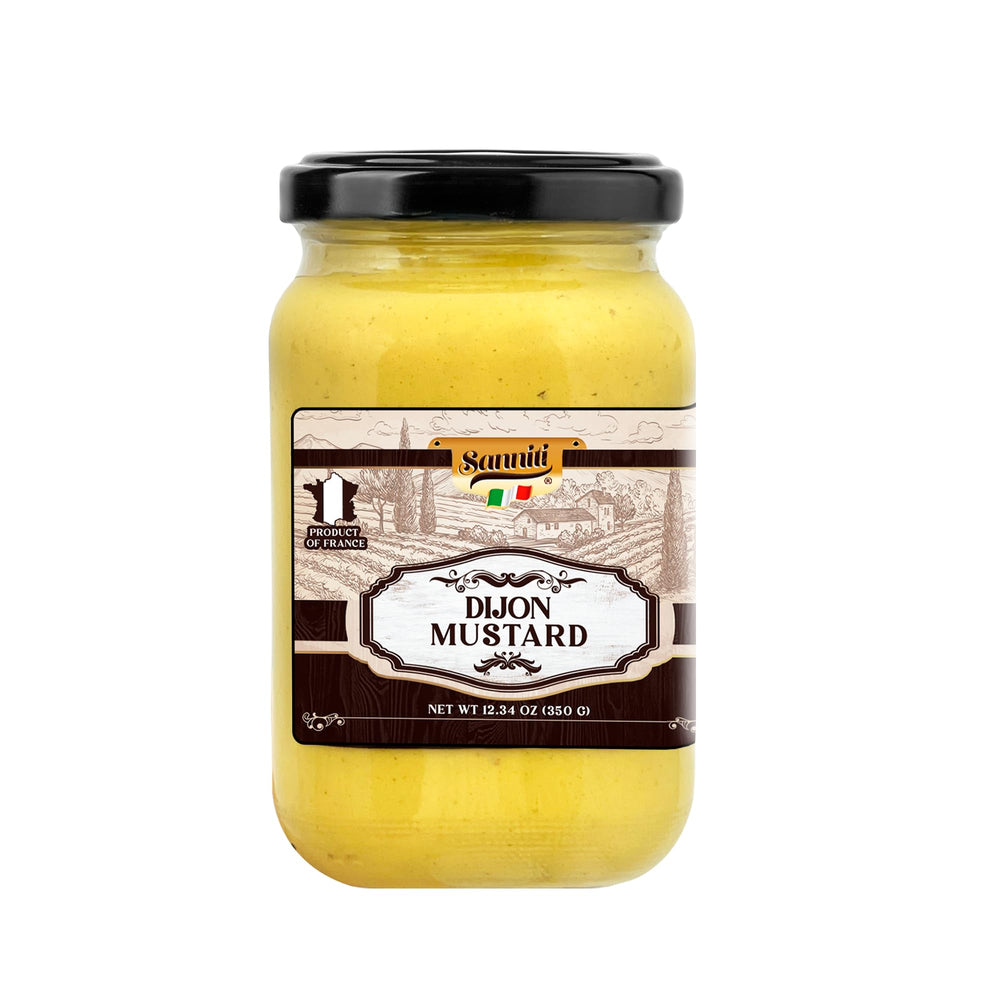 Sanniti Dijon close-up label view highlighting brand and product information clarity