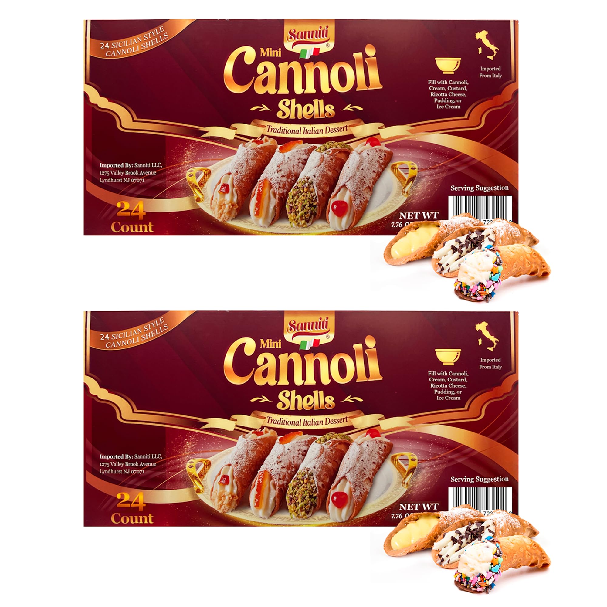 Sanniti mini cannoli filled with ricotta on a plate ready to serve