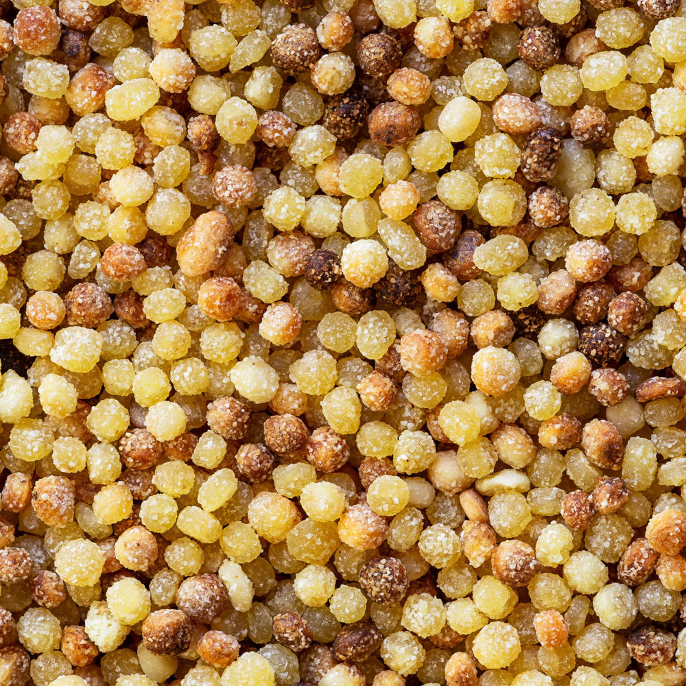 Sanniti fregola being stirred in cooking pot demonstrating even cooking benefit