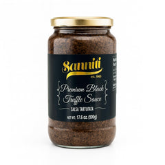 Sanniti jar front view showing label and gourmet truffle sauce benefit