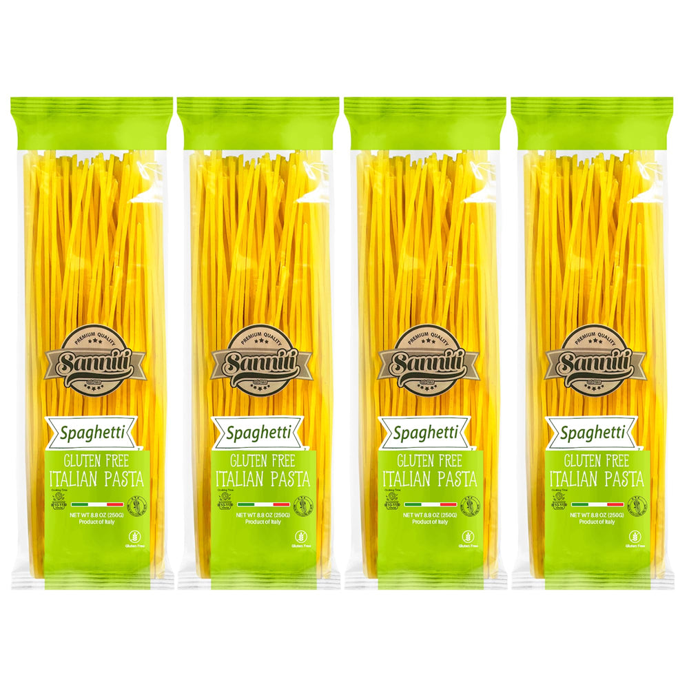 Sanniti front packaging showing four 8.8 oz boxes, convenient pantry supply