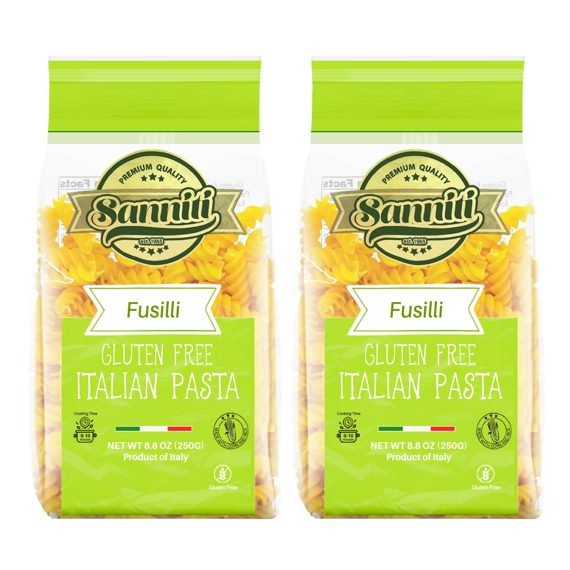 Sanniti front packaging showing product benefits and Italian origin
